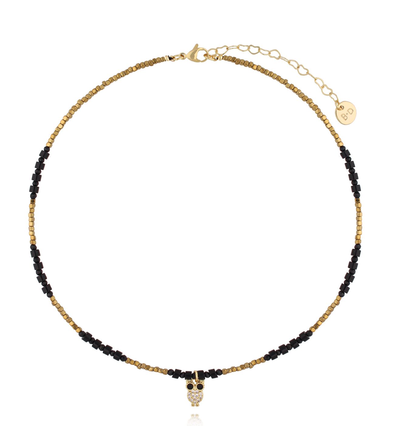 Naszyjnik czarny z sową - By Dziubeka