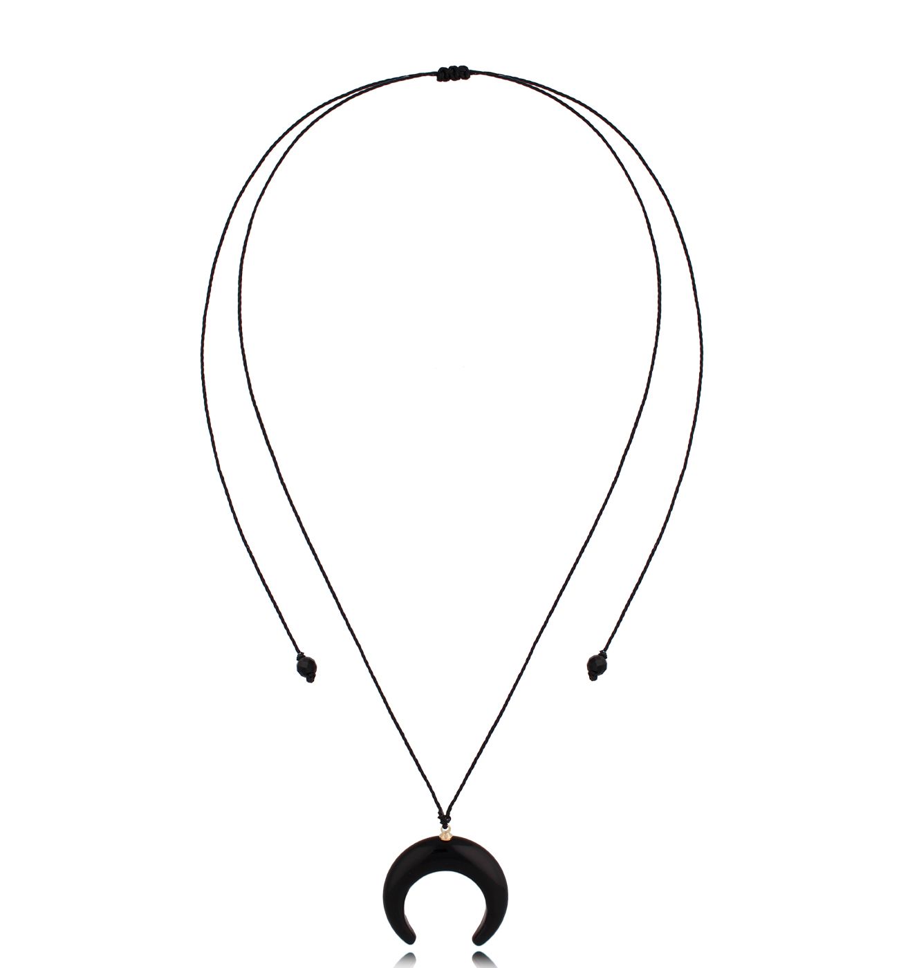 Naszyjnik z księżycem z obsydianu Long Isand - By Dziubeka