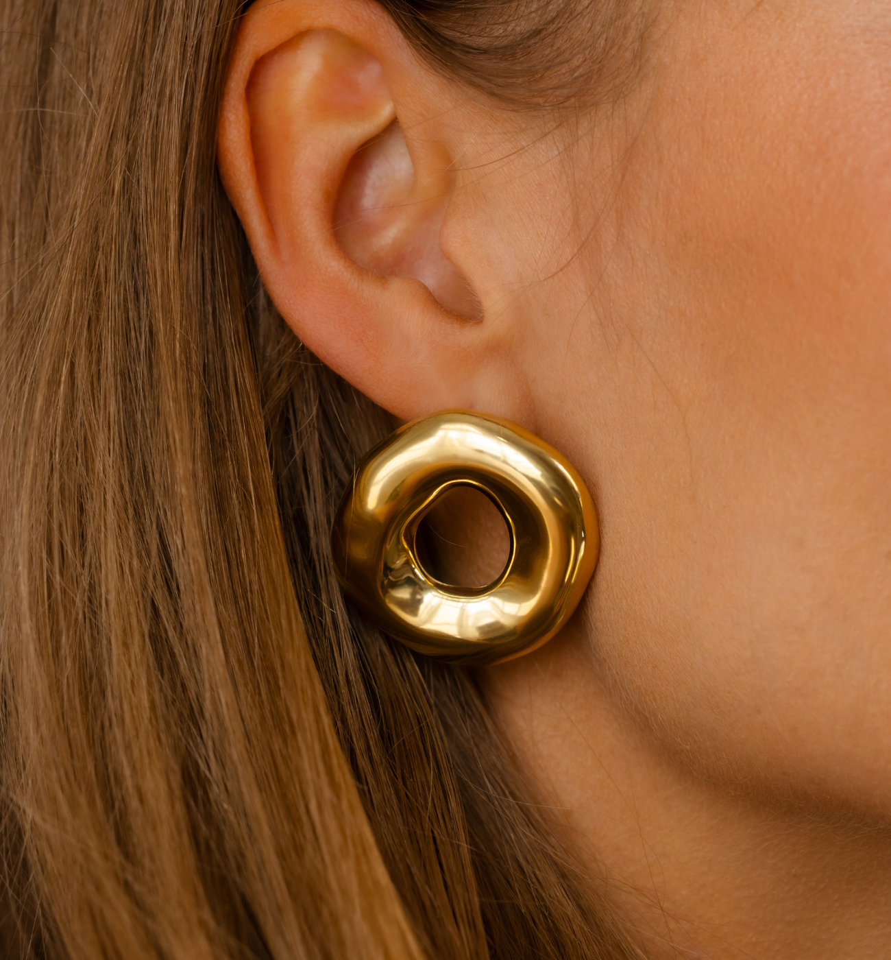 Kolczyki okrągłe złote KRG1074