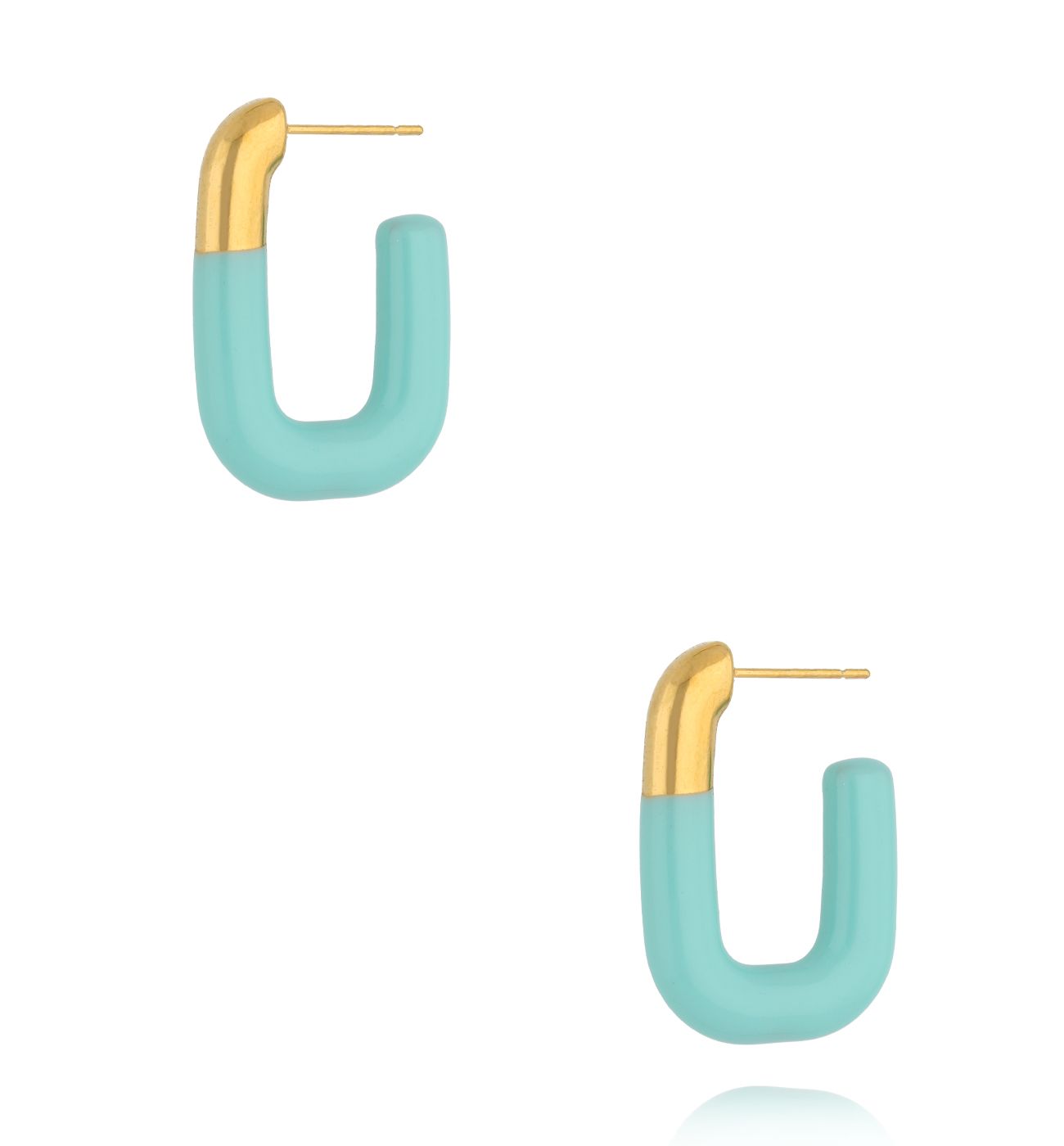 Kolczyki emaliowane miętowe owalne KSY0502 - By Dziubeka