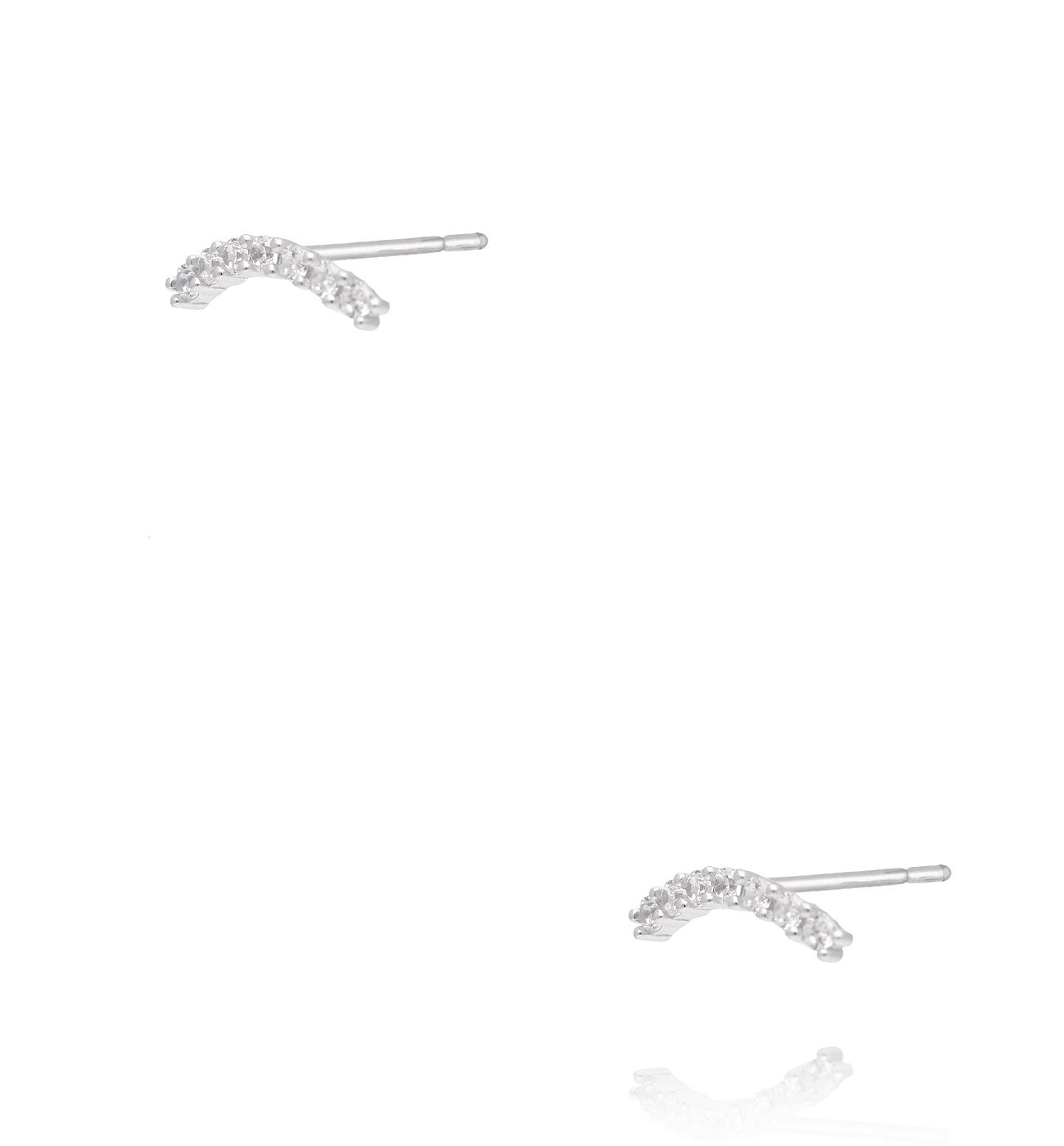 Kolczyki sztyfty – łuk z cyrkoniami srebrne KCA0115 - By Dziubeka