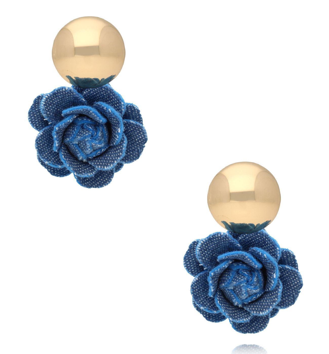 Kolczyki z dżinsowe z różą KBL1935