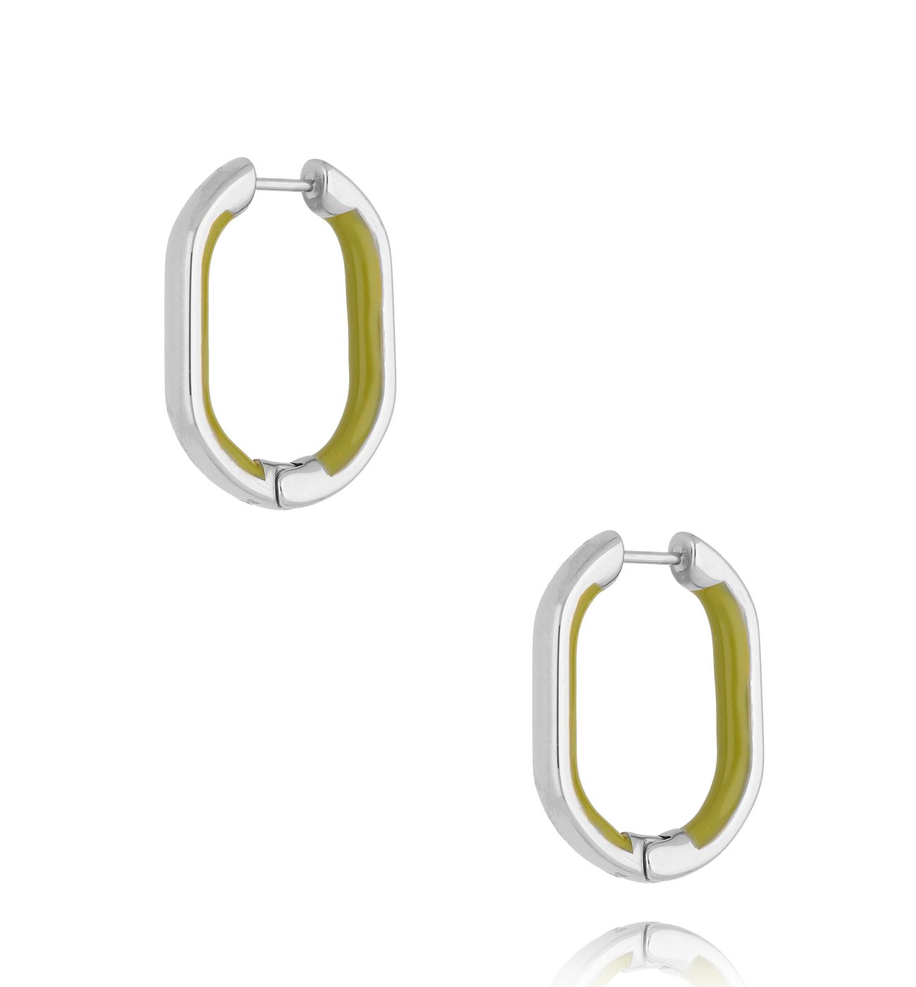 Kolczyki srebrne z zieloną emalią Tamala - By Dziubeka