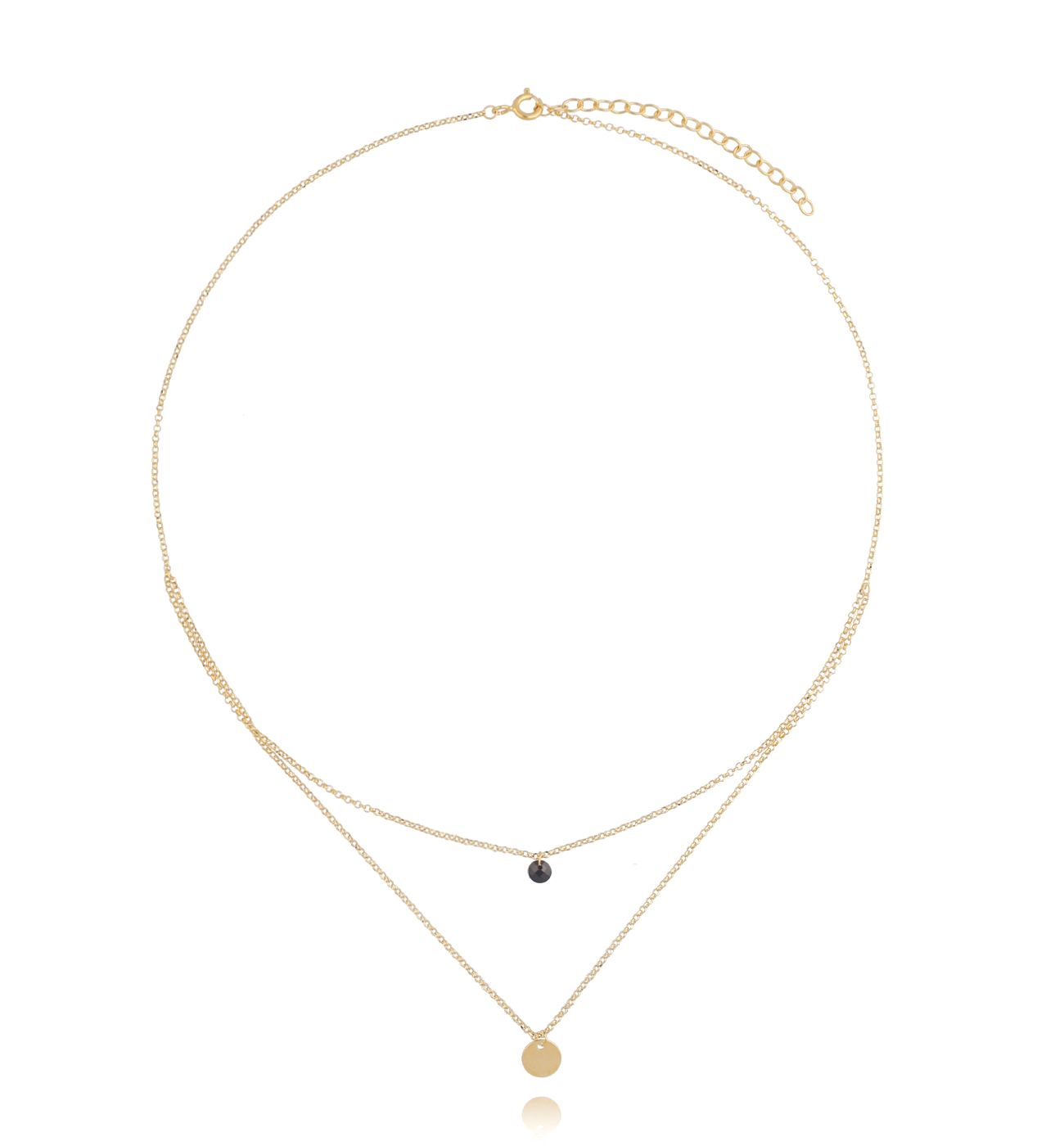 Naszyjnik pozłacany z podwójnym zdobieniem Annie NSE0100