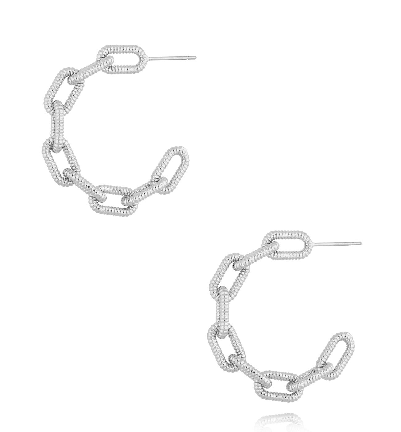 Kolczyki okrągłe srebrne - By Dziubeka