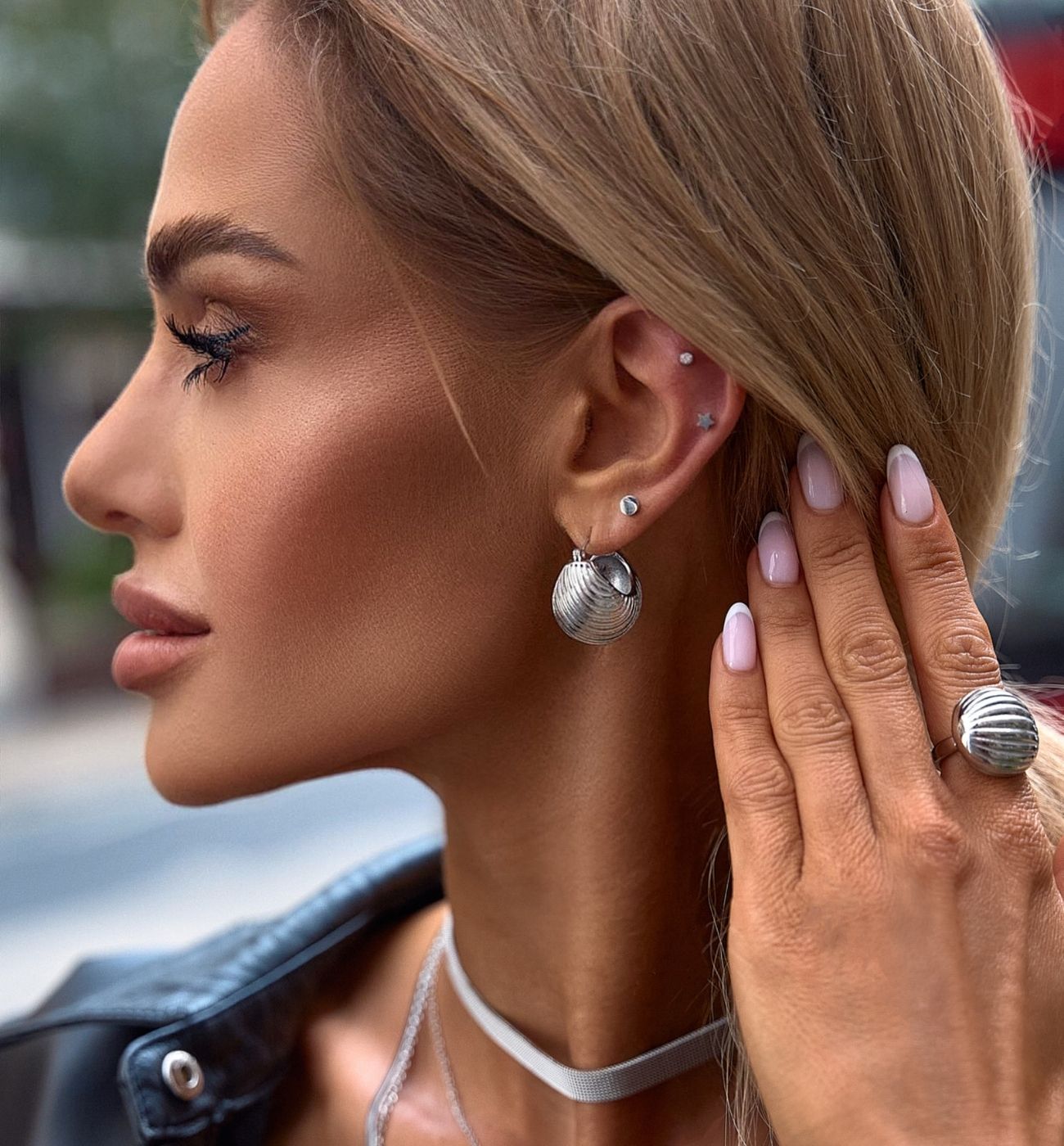 Kolczyki srebrne karbowane Metropolitan Glamour KSA1866