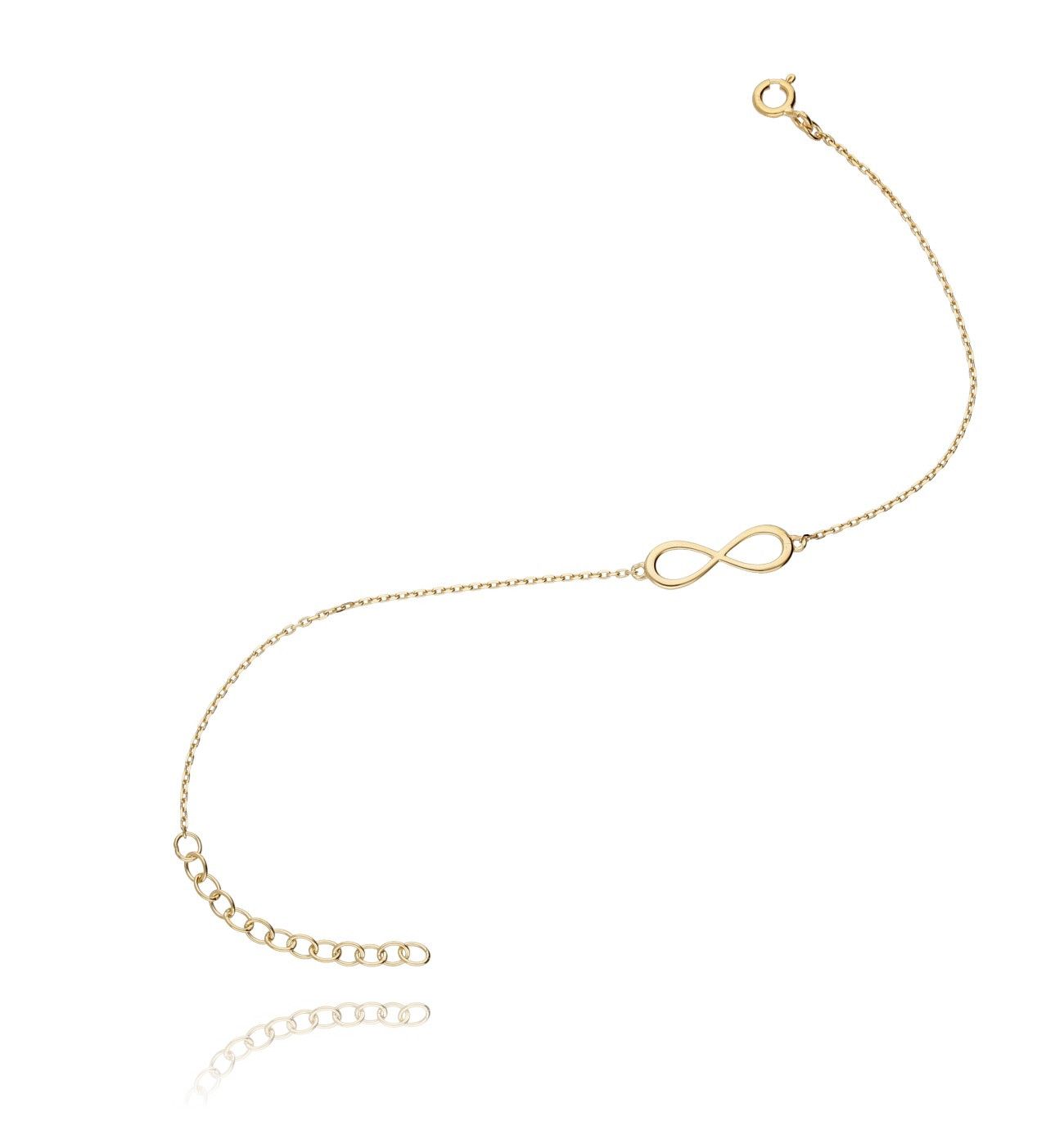 Bransoletka srebrna z nieskończonością pozłacana - By Dziubeka