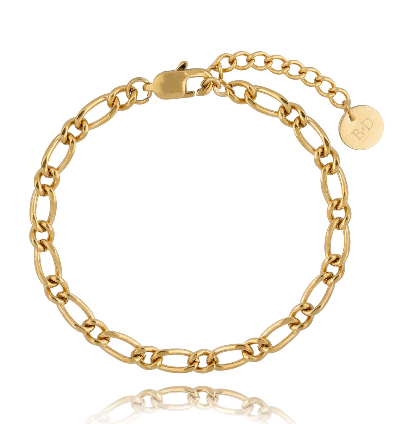 Bransoletka złoty łańcuch ze stali szlachetnej - By Dziubeka