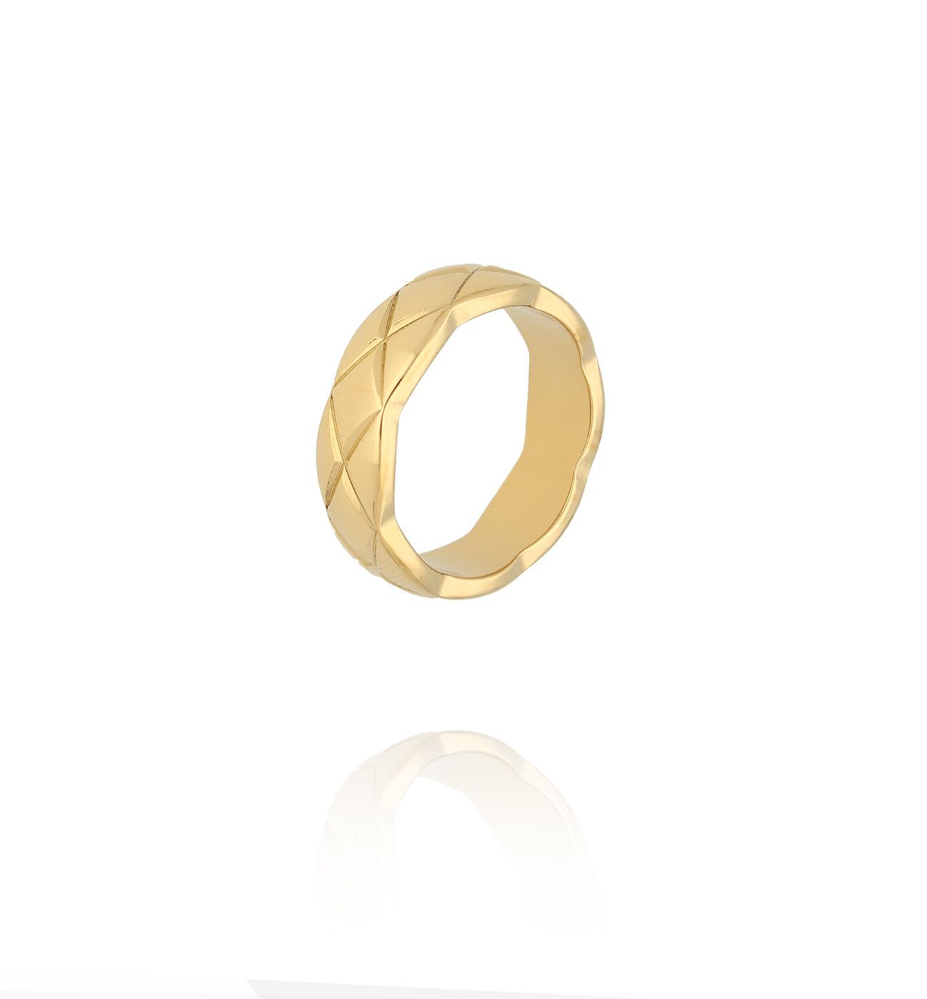 Obrączka złota fasetowana PSY0202 - By Dziubeka