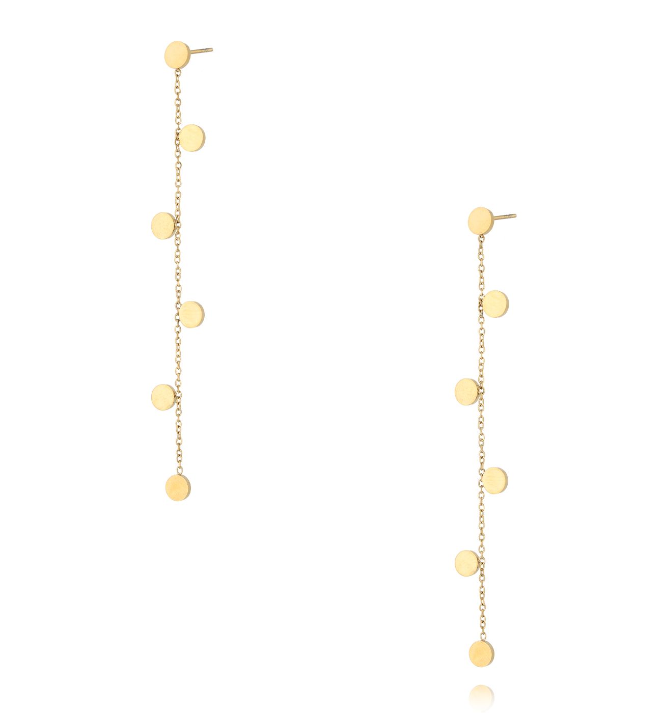 Kolczyki złote z dyskami KSY0345 - By Dziubeka