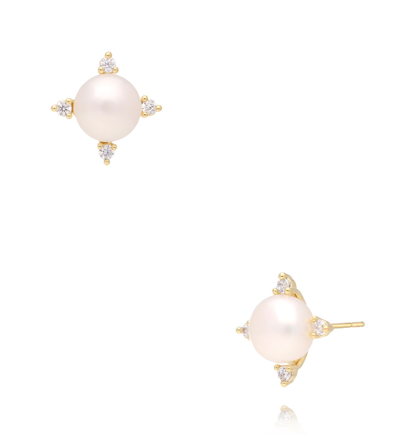 Kolczyki z perełkami i kryształkami KPE0167