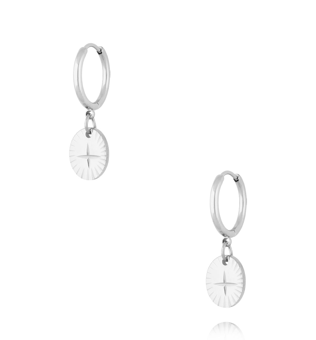 Kolczyki z krzyżykami srebrne Cross Hoops - By Dziubeka