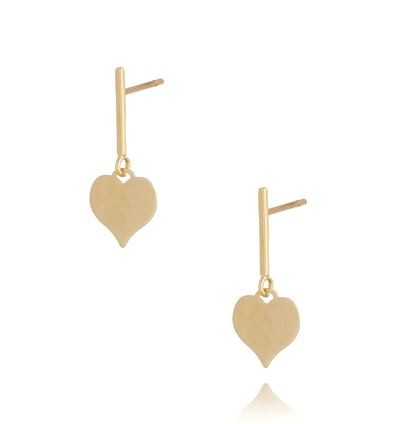 Kolczyki srebrne pozłacane serca KSE0078