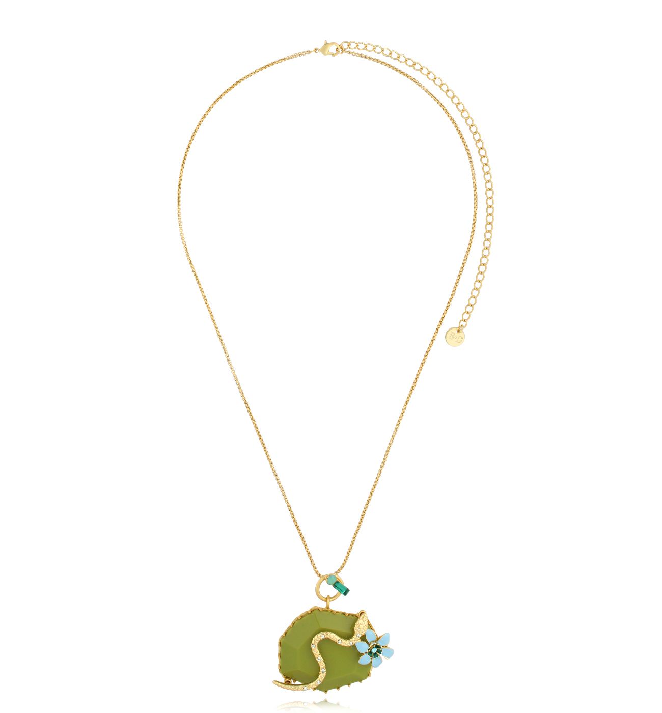 Naszyjnik zielony z wężem Inyoka NJO0009 - By Dziubeka