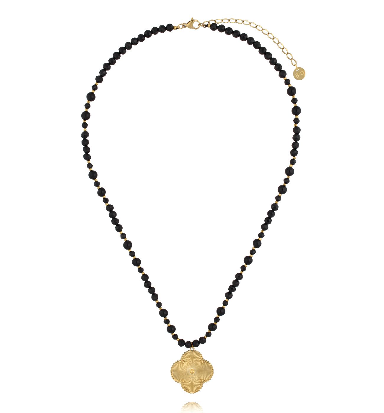 Naszyjnik z turmalinami i koniczynką NSY0485