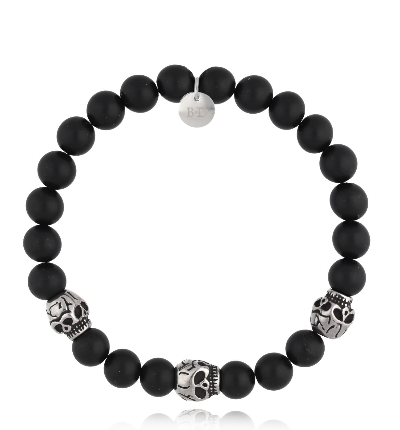 Bransoletka męska z agatami i czaszkami Odin 19 - By Dziubeka