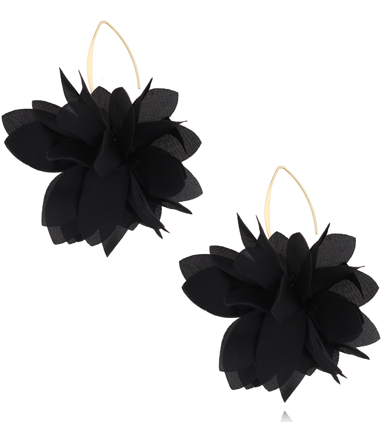 Kolczyki czarne materiałowe - By Dziubeka