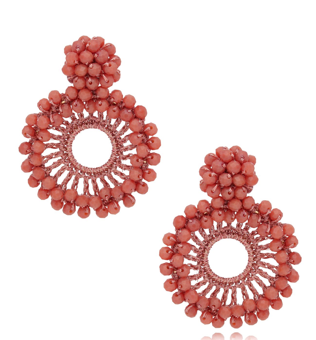 Kolczyki z kryształkami terrakota Luminous KWE0010 - By Dziubeka