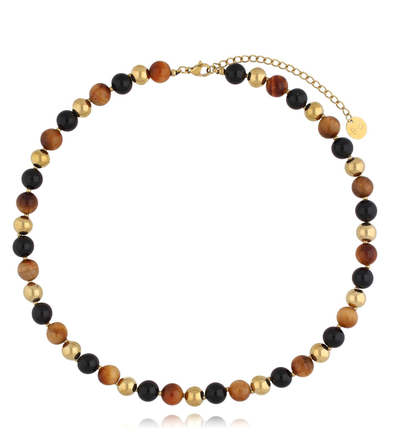 Naszyjnik z agatami i tygrysim okiem NPA1338