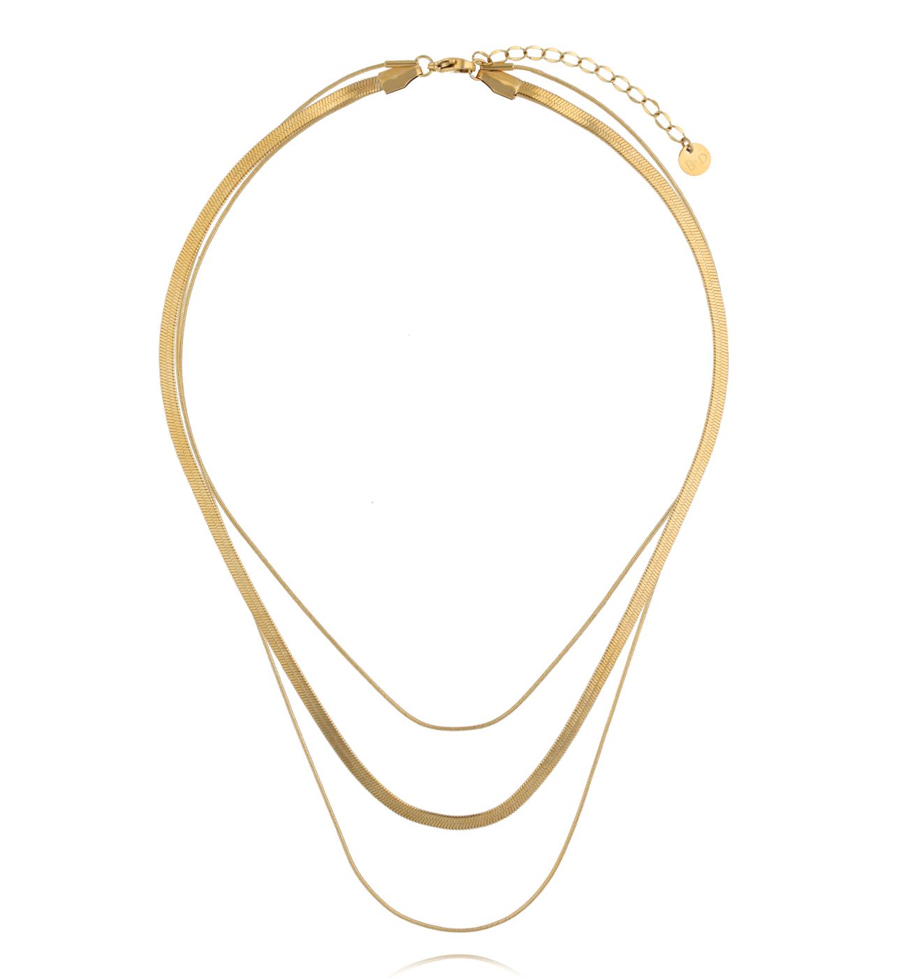 Naszyjnik warstwowym złoty żmijka NSY0679 - By Dziubeka