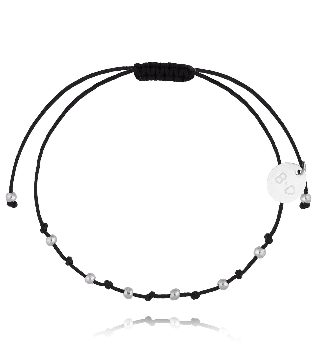 Bransoletka czarno srebrna z kuleczkami Get Lucky BGL0897