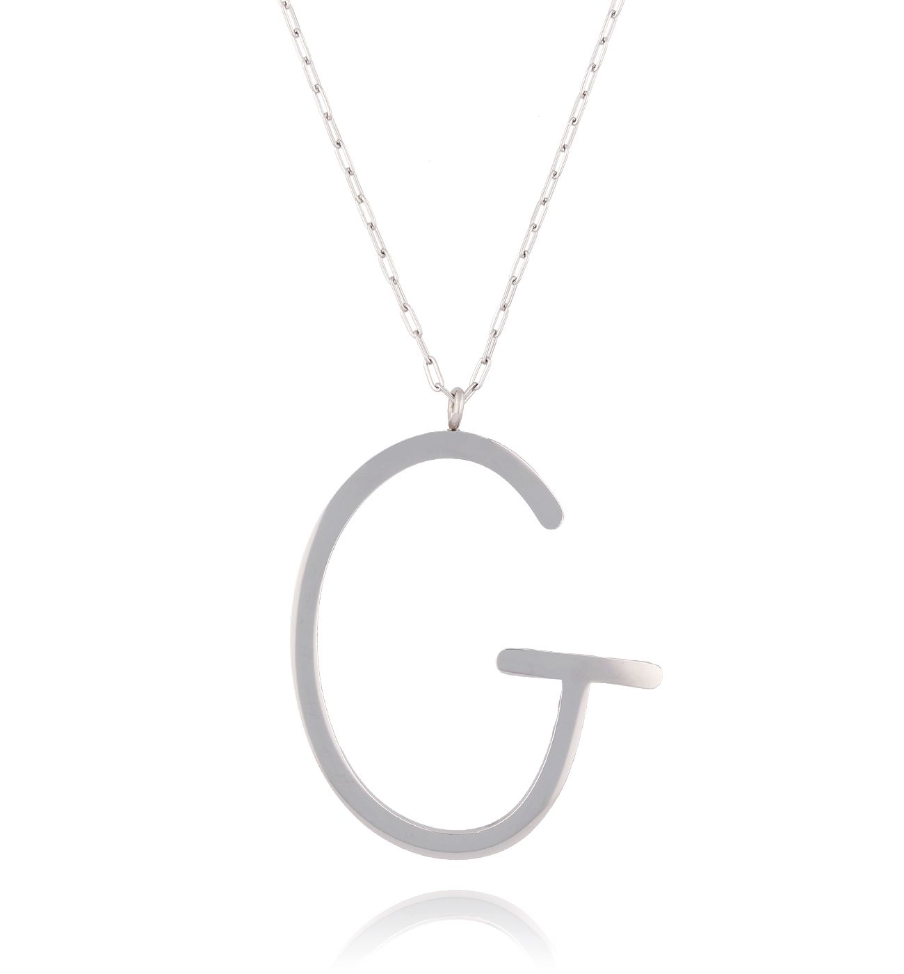 Naszyjnik ze stali szlachetnej srebrny literka G Alphabet NAT0005