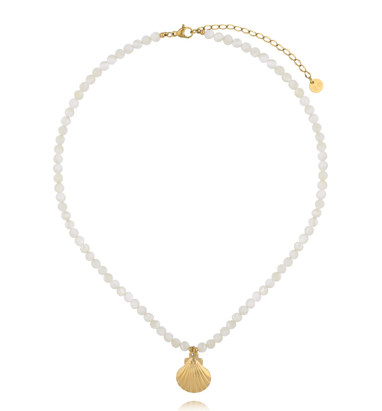 Naszyjnik z białą muszlą i muszlą - By Dziubeka