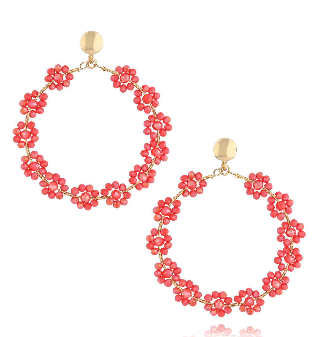 Kolczyki malinowe z kryształkami Chillout KWE0085