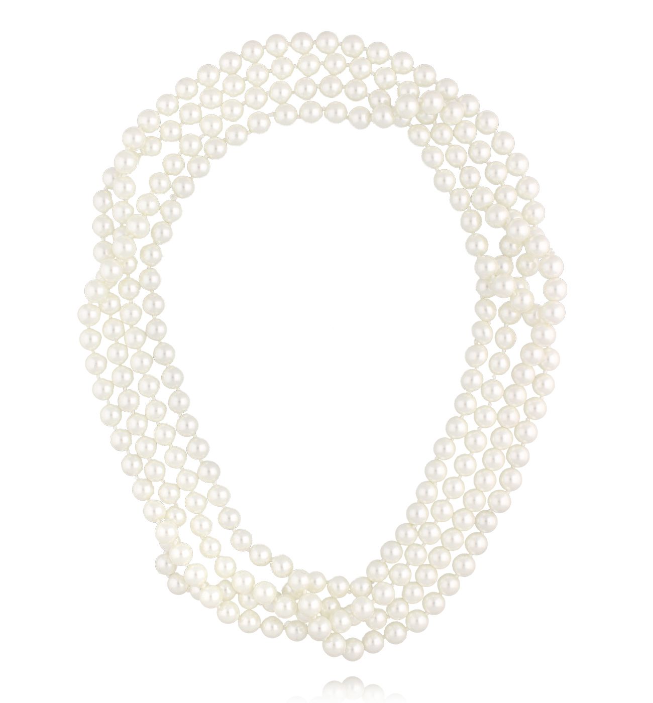 Naszyjnik z klasycznych pereł w odcieniu czystej bieli długi - By Dziubeka