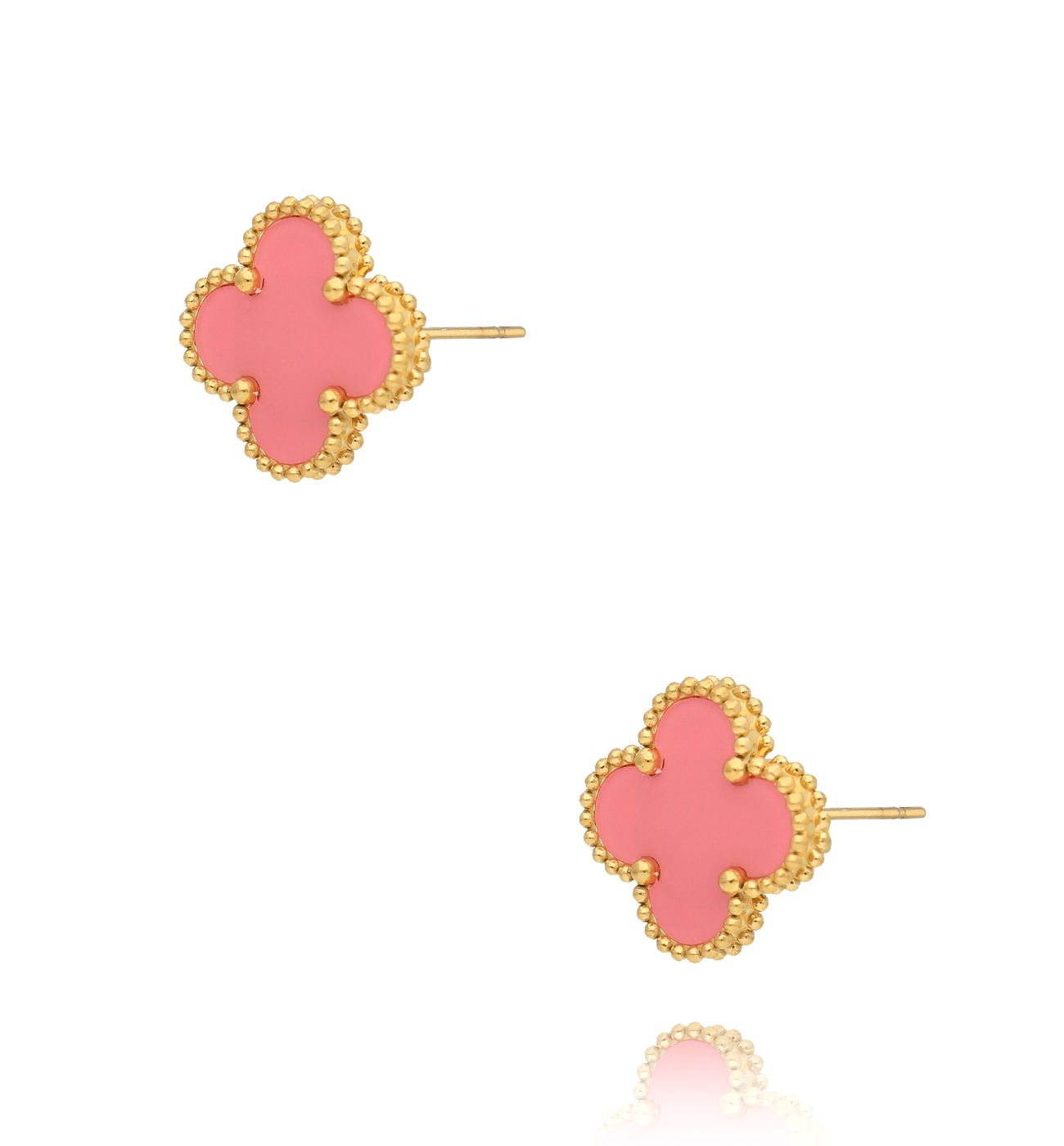 Kolczyki malinowe koniczynki Clover KSY0168 - By Dziubeka