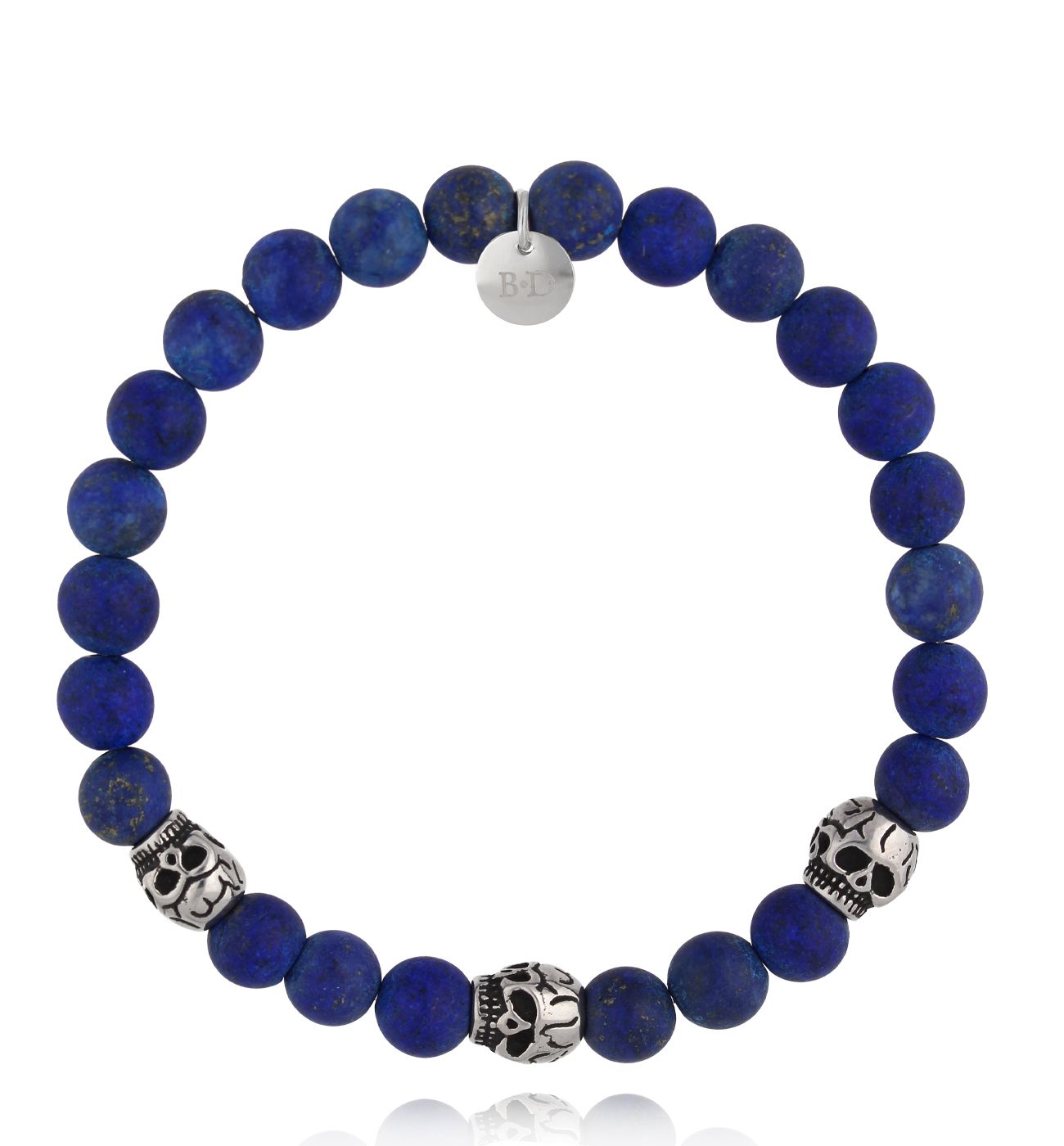 Bransoletka męska z lapisami i czaszkami Odin 21 - By Dziubeka