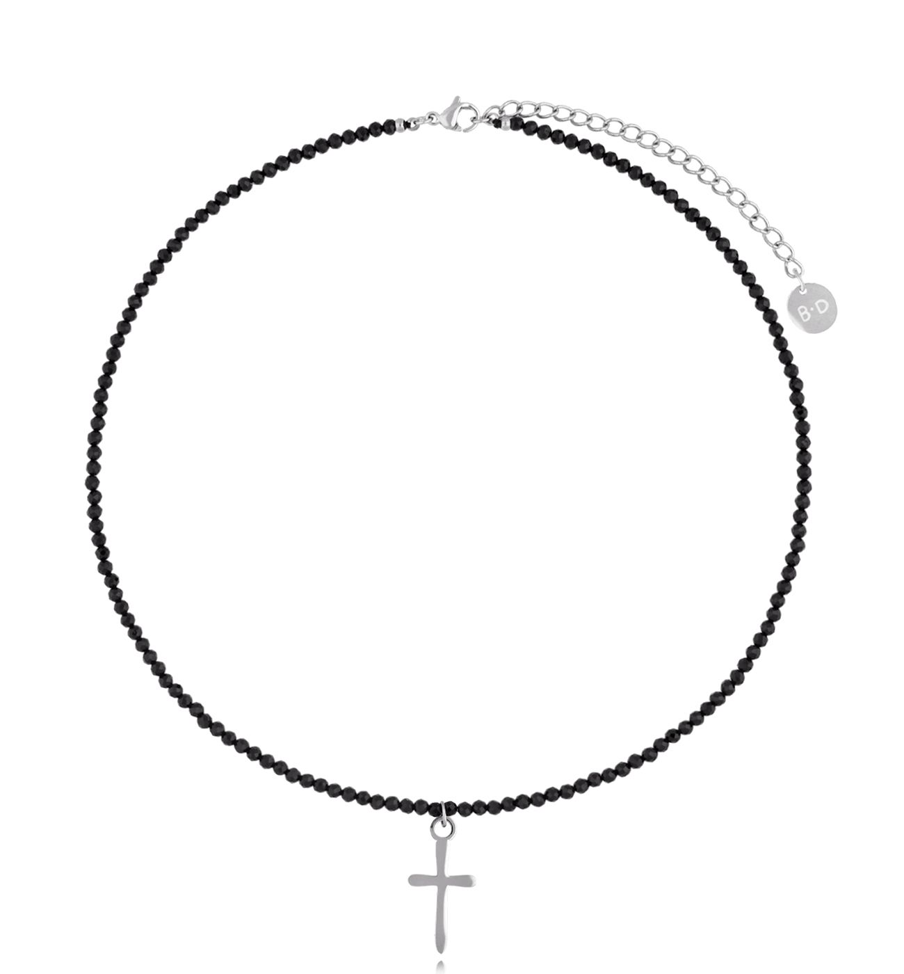 Naszyjnik z turmalinami i srebrnym krzyżykiem Giselle - By Dziubeka