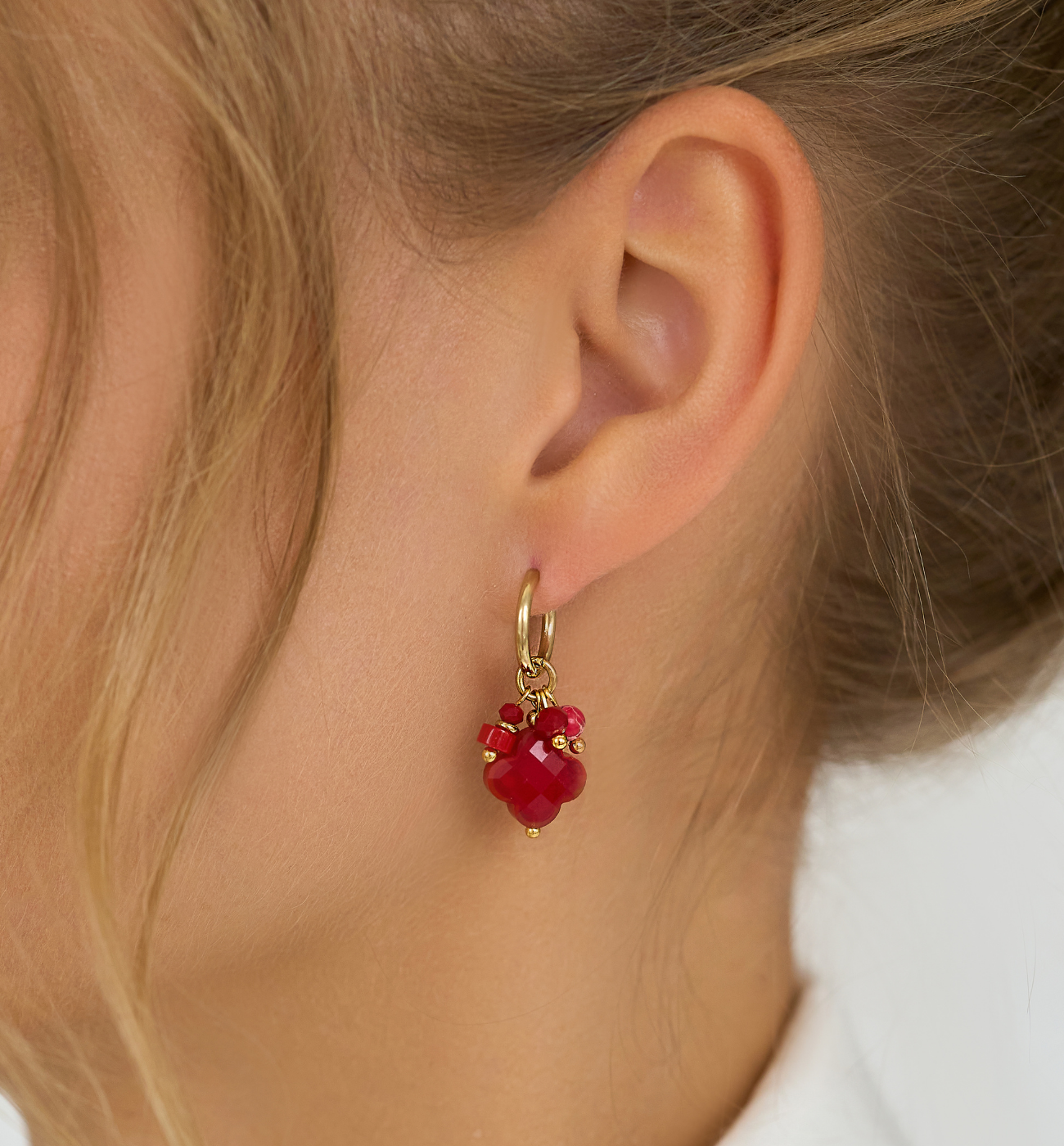 Kolczyki z koniczynkami i jadeitami Creation - By Dziubeka