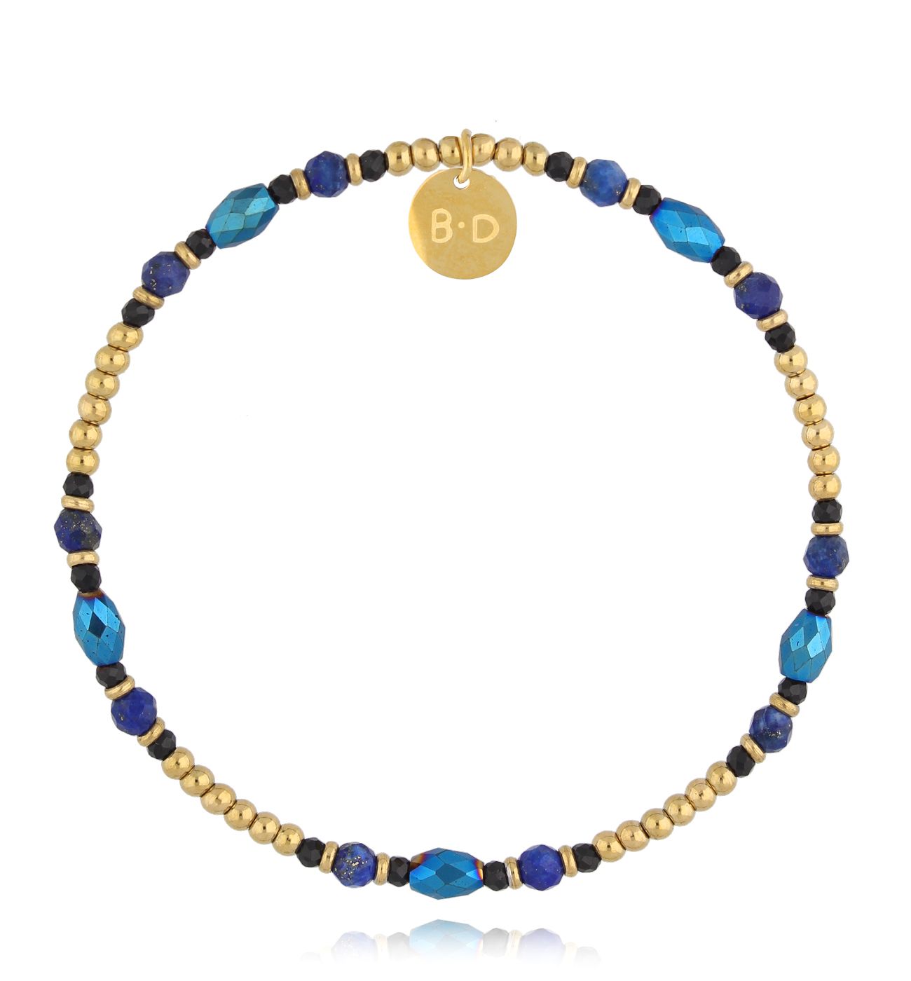 Bransoletka z hematytami i lapisami - By Dziubeka