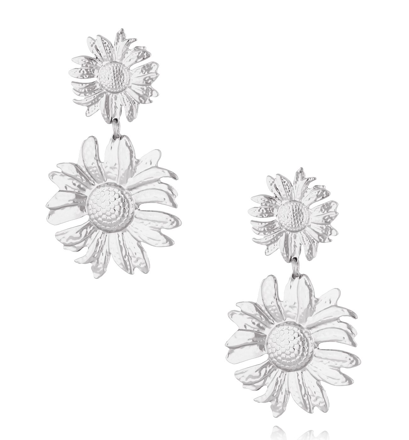 Kolczyki z kwiatami srebrne - By Dziubeka