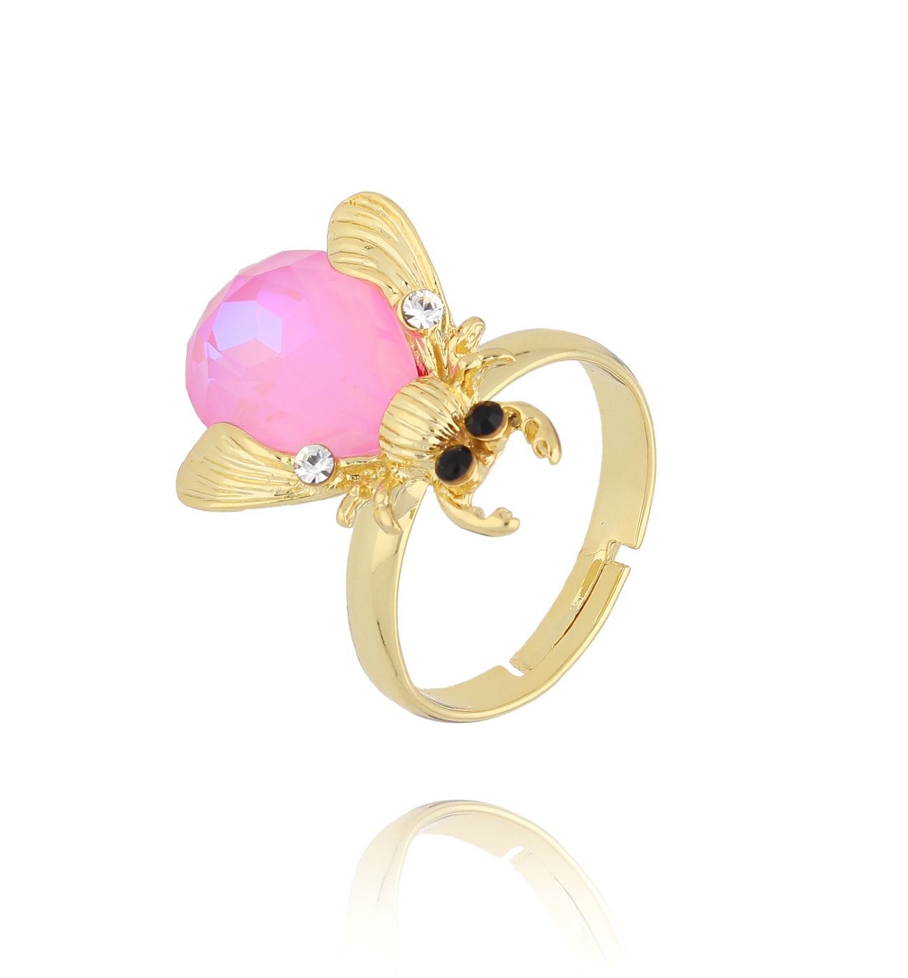 Pierścionek z różowym owadem Midnight PMI0125
