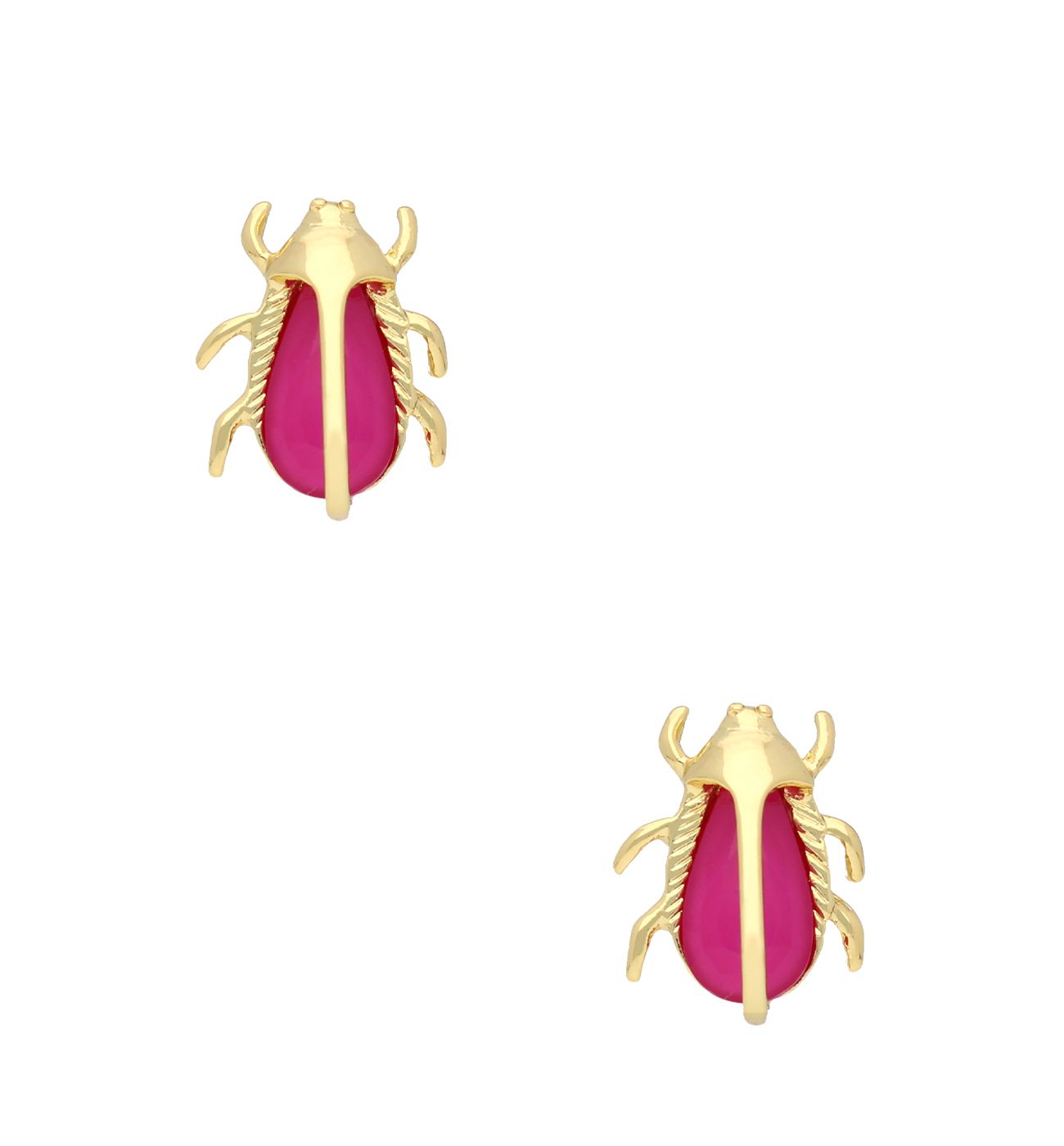 Kolczyki fuksjowe z żukiem Siyo 9 - By Dziubeka