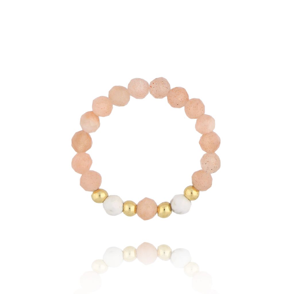 Pierścionek z kamieniami słonecznymi PSC0596 - By Dziubeka