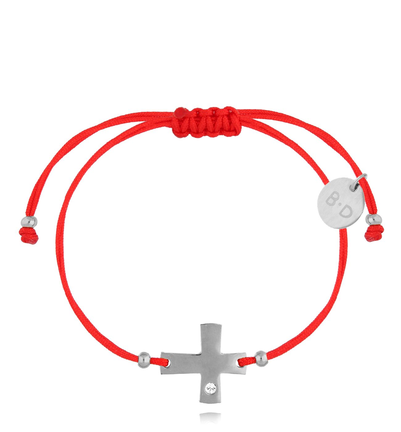 Bransoletka czerwona ze srebrnym krzyżykiem Cross BGL0847