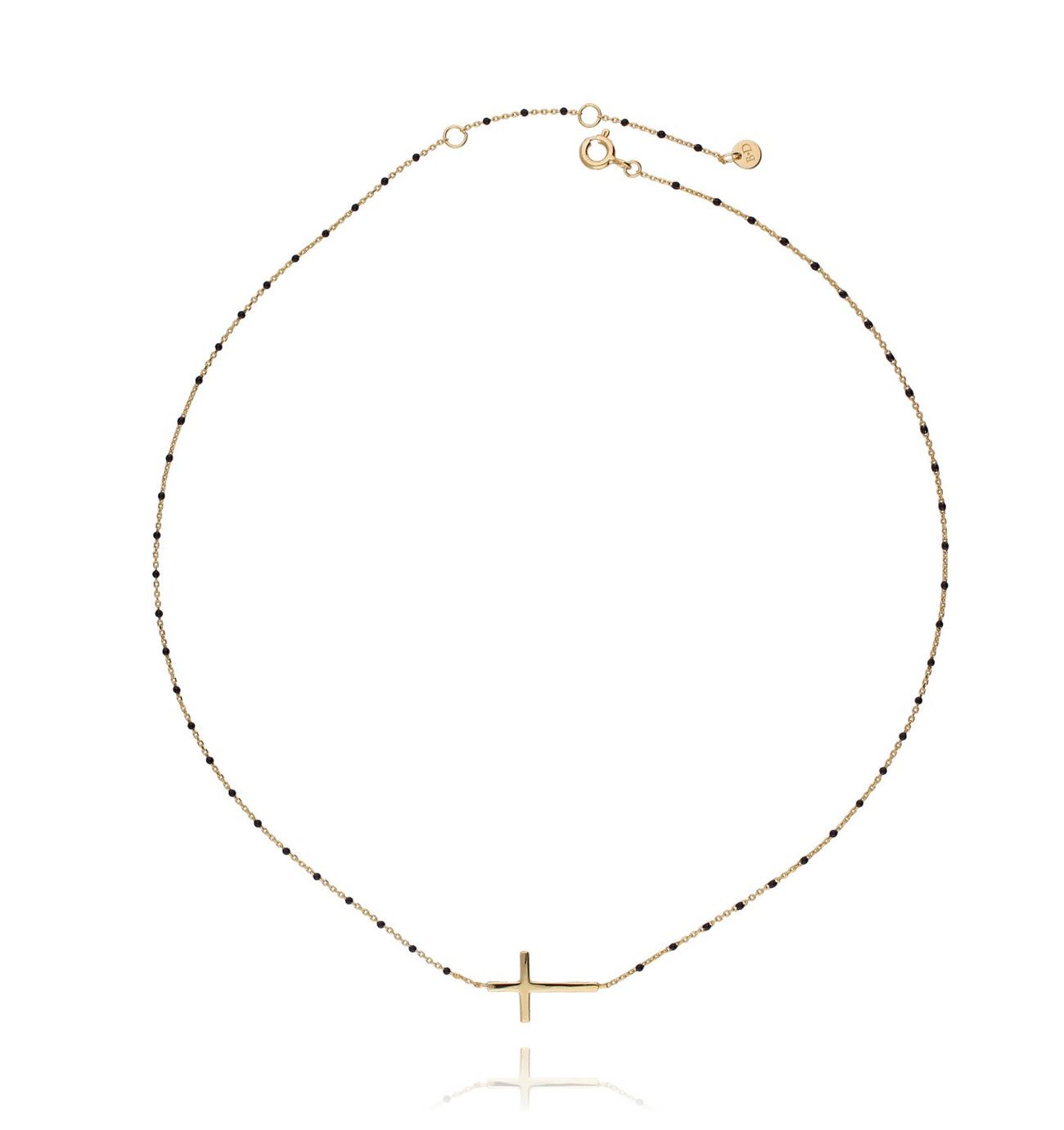 Naszyjnik srebrny krzyżyk pozłacany NFA0009 - By Dziubeka