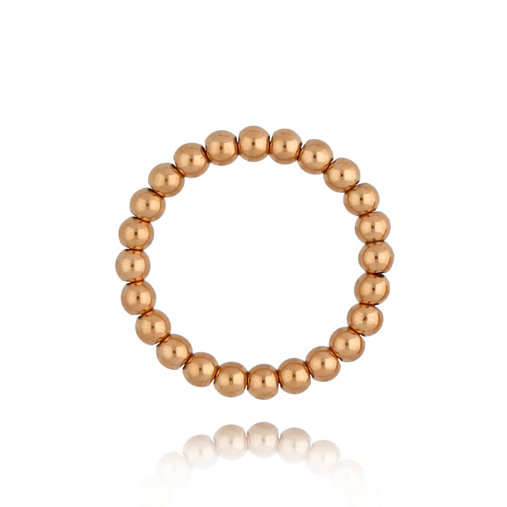 Pierścionek z kulkami różowe złoto Tierra PSC0370