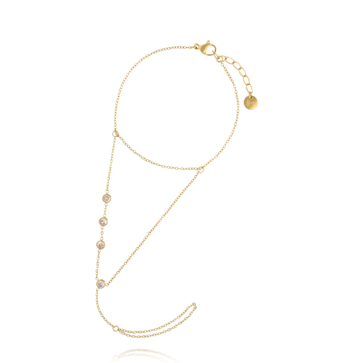 Bransoletka z cyrkoniami na palec BSY0419 - By Dziubeka