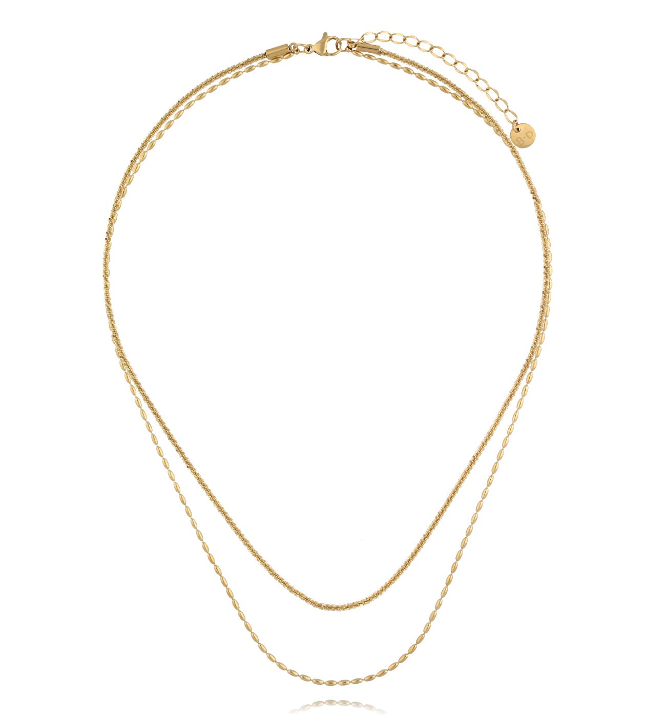 Naszyjnik warstwowy podwójny złoty NSY0678