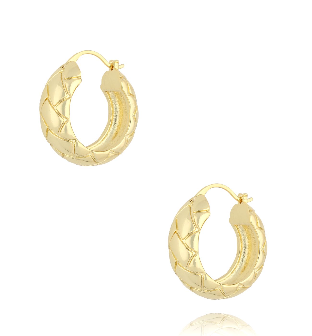 Kolczyki złote koła karbowane Ginevra - By Dziubeka