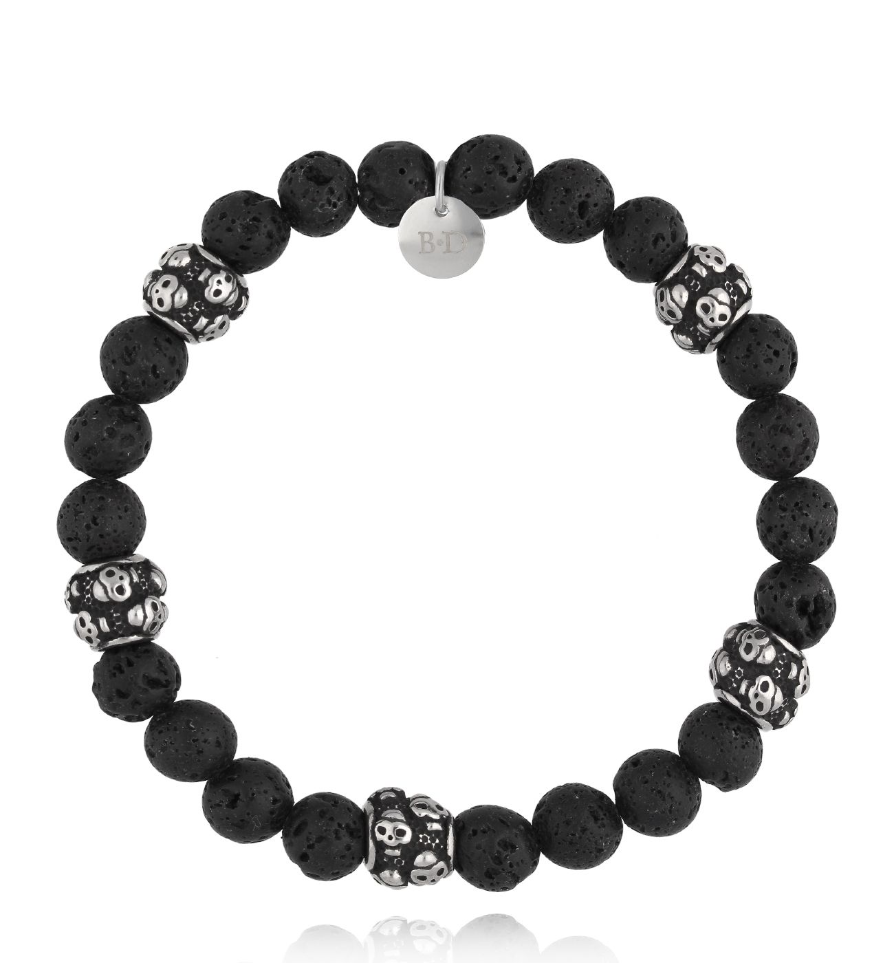 Bransoletka z lawą i czaszkami Hakon BMITC0599