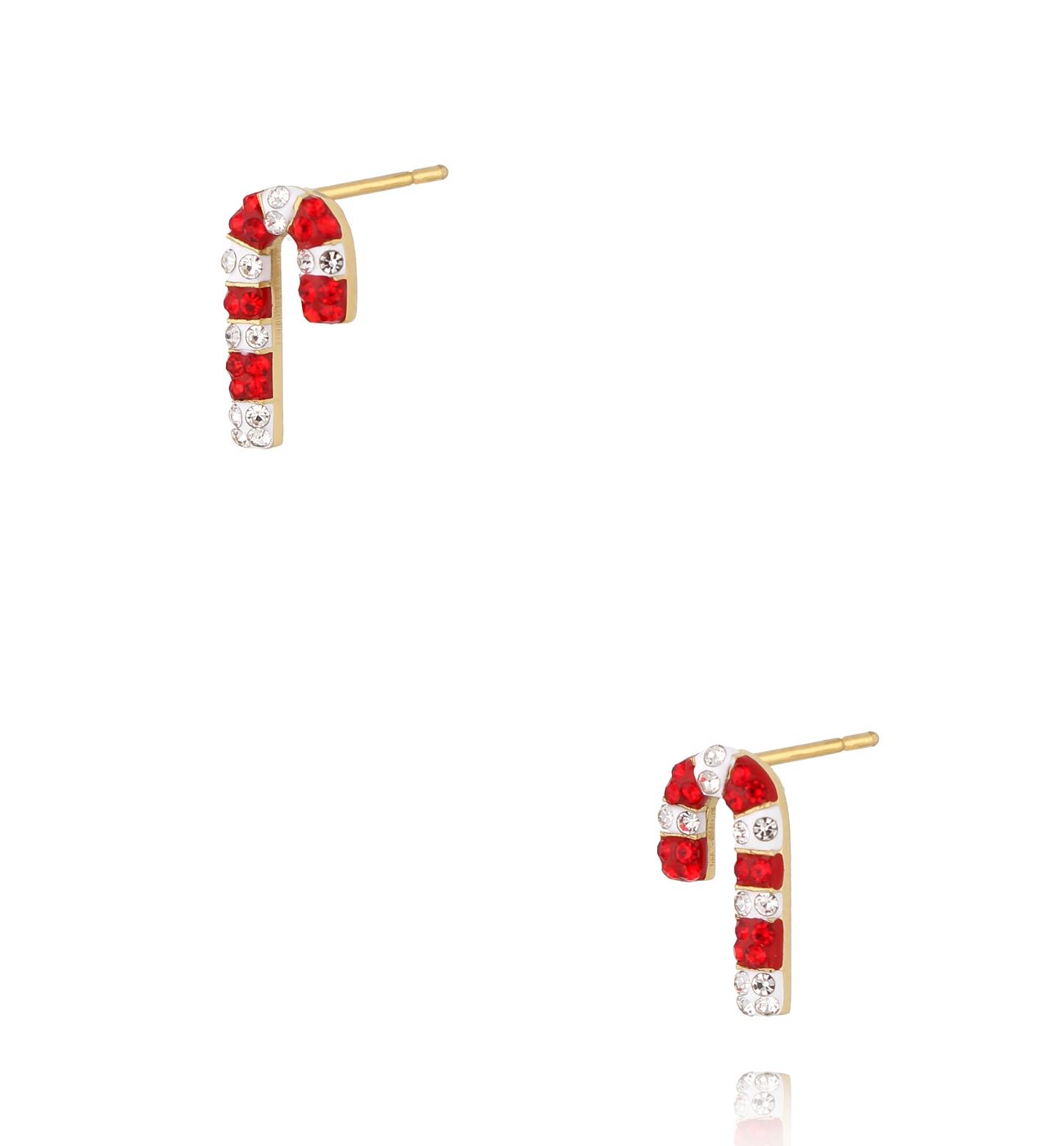 Kolczyki świąteczne czerwone laski - By Dziubeka