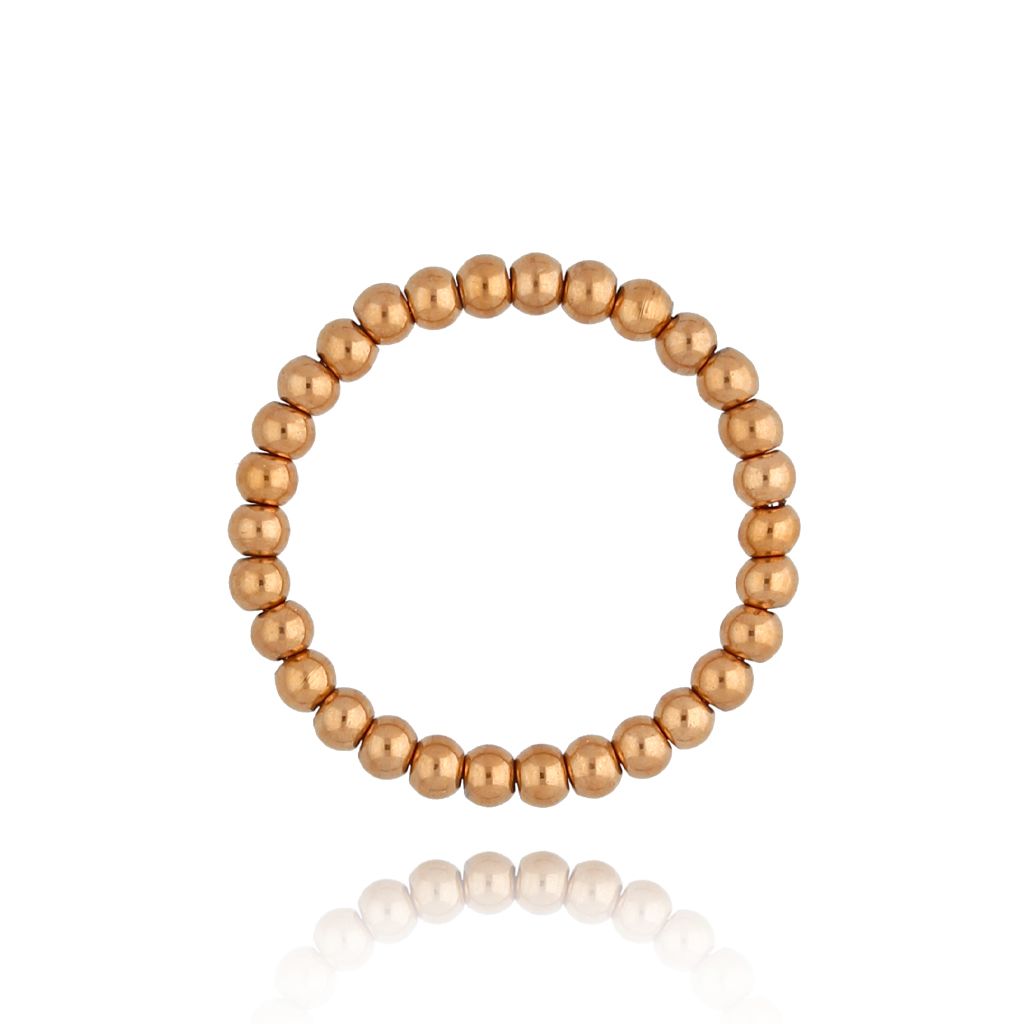 Pierścionek z kulkami różowe złoto Tierra PSC0369 - By Dziubeka