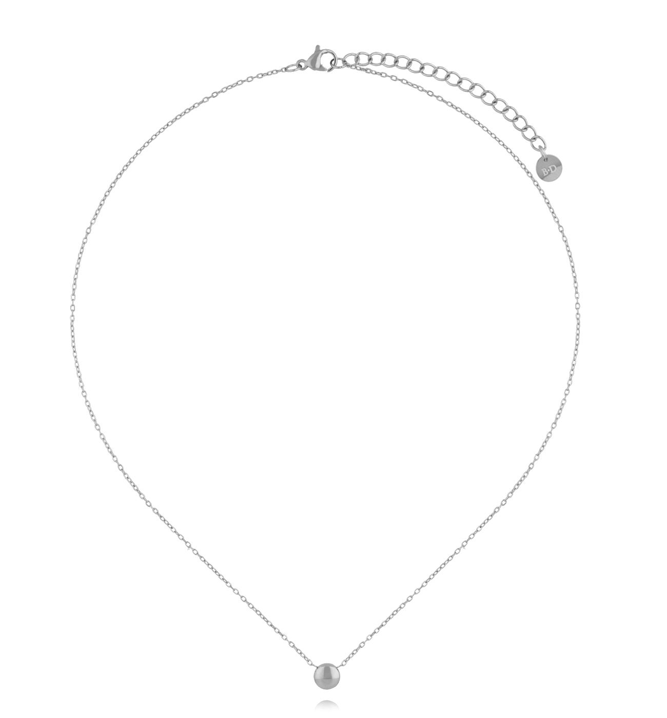 Naszyjnik z okrągłym elementem srebrny - By Dziubeka