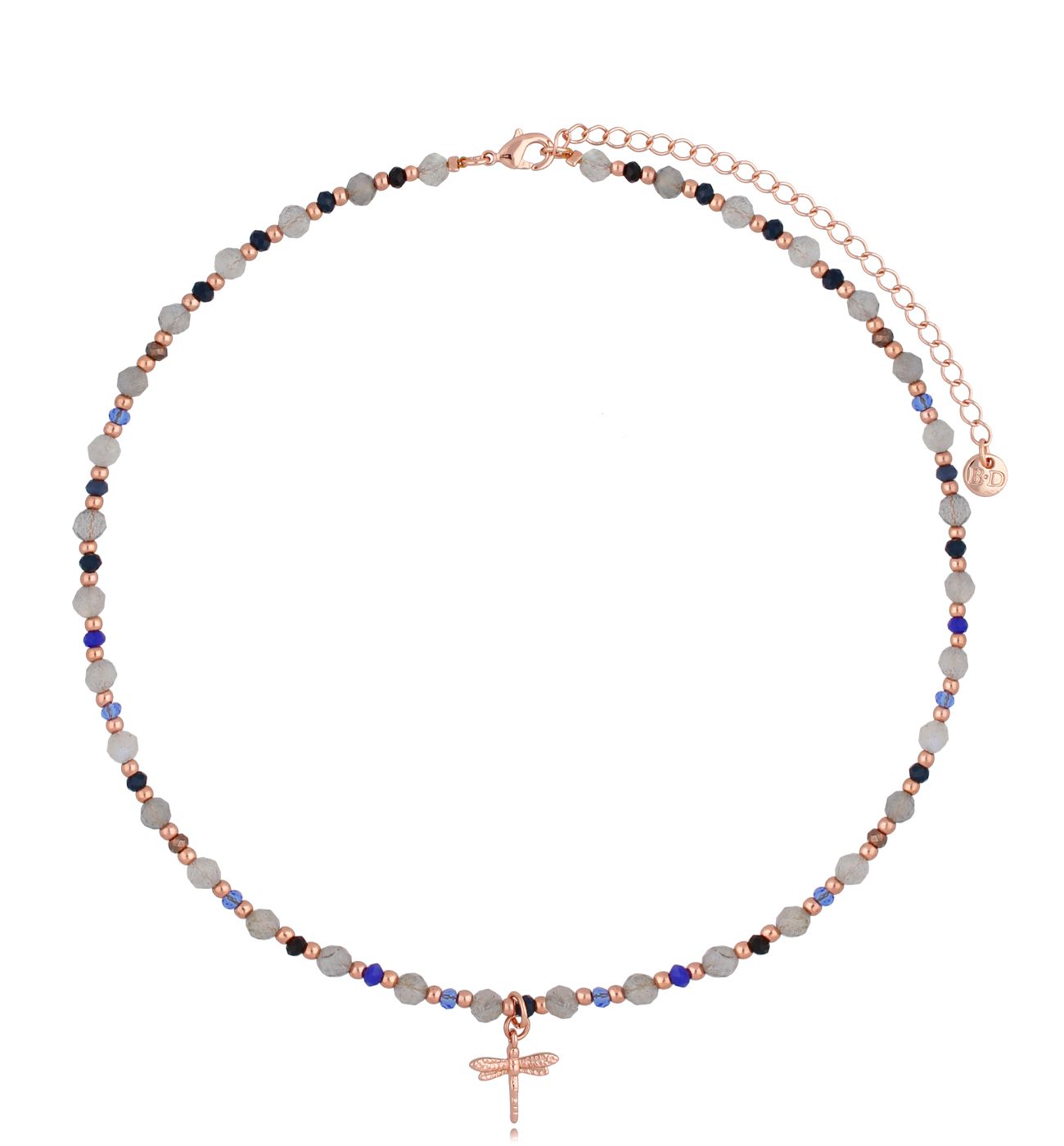 Naszyjnik z kwarcami i ważką Winter Sunset NSC0194