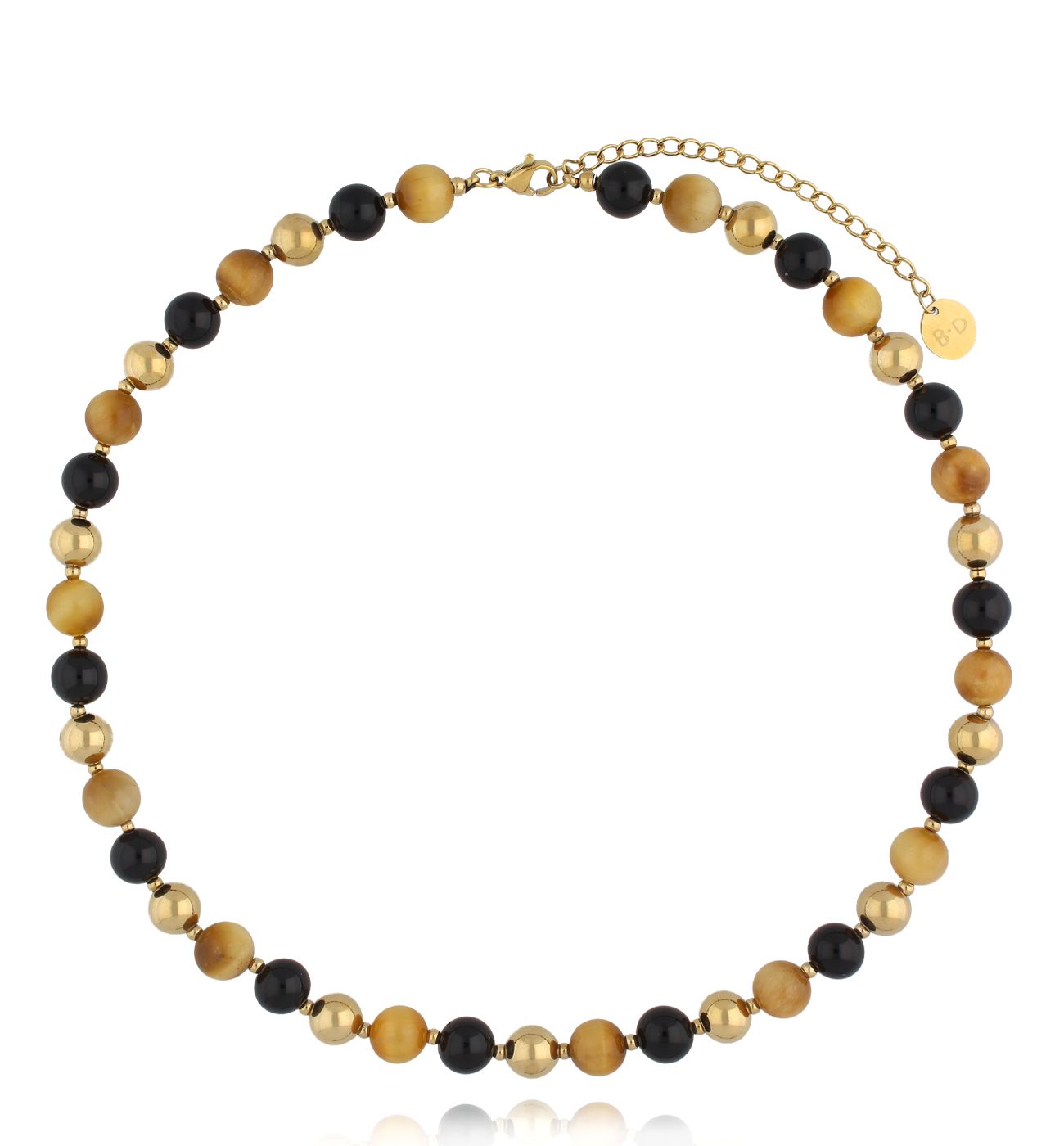 Naszyjnik z agatami i tygrysim okiem - By Dziubeka